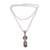 Gold accented amethyst pendant necklace, 'Padi Glisten' - Gold Accented Amethyst Pendant Necklace from Bali thumbail