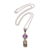 Gold accented amethyst pendant necklace, 'Padi Glisten' - Gold Accented Amethyst Pendant Necklace from Bali (image 2d) thumbail