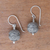 Sterling silver dangle earrings, 'Sky Lanterns' - Dot Motif Sterling Silver Dangle Earrings from Bali (image 2b) thumbail