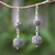 Sterling silver dangle earrings, 'Lantern Twins' - Patterned Sterling Silver Dangle Earrings from Bali