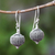 Sterling silver dangle earrings, 'Sanur Lanterns' - Dot Motif Sterling Silver Dangle Earrings from Bali (image 2) thumbail