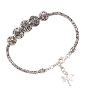 Sterling silver pendant bracelet, 'Family Gathering' - Handcrafted Sterling Silver Pendant Bracelet from Bali
