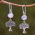 Rainbow moonstone dangle earrings, 'Enlightenment Tree' - Rainbow Moonstone Tree Dangle Earrings from Bali thumbail