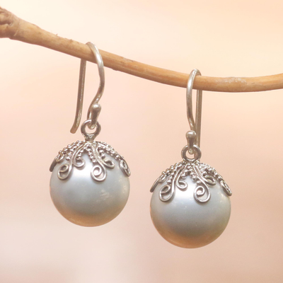 Cultured pearl dangle earrings, Goddess Fruit