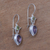 Amethyst and peridot dangle earrings, 'Sparkling Together' - Amethyst and Peridot Dangle Earrings from Bali