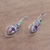 Amethyst and peridot dangle earrings, 'Kingdom Gift' - Amethyst and Peridot Dangle Earrings Crafted in Bali