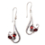 Garnet dangle earrings, 'Red Tendrils' - Tendril Motif Garnet Dangle Earrings from Bali (image 2a) thumbail