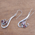 Garnet dangle earrings, 'Red Tendrils' - Tendril Motif Garnet Dangle Earrings from Bali (image 2b) thumbail