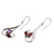 Garnet dangle earrings, 'Red Tendrils' - Tendril Motif Garnet Dangle Earrings from Bali