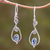 Blue topaz dangle earrings, 'Tegalalang Elegance' - Spiral Pattern Blue Topaz Dangle Earrings from Bali