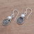 Cultured pearl dangle earrings, 'Spiral Moon' - Spiral Pattern Cultured Pearl Dangle Earrings from Bali