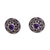 Amethyst stud earrings, 'Glistening Swirl' - Sparkling Amethyst Stud Earrings from Bali (image 2a) thumbail