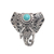 Sterling silver cocktail ring, 'Elephant Eyes' - Magnesite Elephant Cocktail Ring from Bali (image 2a) thumbail