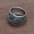 Sterling silver band ring, 'Garden of Bali' - Handcrafted Sterling Silver Band Ring from Bali