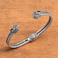 Peridot cuff bracelet,