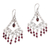 Garnet chandelier earrings, 'Raining Prosperity' - Garnet Chandelier Earrings from Bali