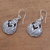 Sterling silver dangle earrings, 'Loving Swans' - Sterling Silver Swan Dangle Earrings from Bali