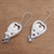 Garnet and bone dangle earrings, 'Dove Couple' - Garnet and Bone Dove Dangle Earrings from Bali (image 2c) thumbail