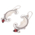 Garnet dangle earrings, 'Bun Crescents' - Garnet Moon Dangle Earrings Crafted in Bali (image 2d) thumbail