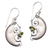 Peridot dangle earrings, 'Bun Moons' - Peridot Crescent Moon Dangle Earrings from Bali thumbail