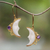 Gold plated amethyst dangle earrings, 'Regal Crescents' - Gold Plated Amethyst Crescent Moon Dangle Earrings from Bali thumbail