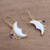 Gold plated amethyst dangle earrings, 'Regal Crescents' - Gold Plated Amethyst Crescent Moon Dangle Earrings from Bali (image 2c) thumbail