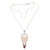 Garnet and bone pendant necklace, 'Dove Couple' - Garnet and Bone Dove Pendant Necklace from Bali (image 2c) thumbail