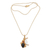 Gold plated onyx and garnet pendant necklace, 'Crescent Mystery' - Gold Plated Onyx and Garnet Pendant Necklace from Bali (image 2d) thumbail