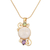 Gold plated amethyst and peridot pendant necklace, 'Round Moon' - Gold Plated Amethyst and Peridot Pendant Necklace from Bali thumbail
