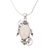 Peridot and amethyst pendant necklace, 'Beautiful Guardian' - Peridot Amethyst and Bone Pendant Necklace from Bali thumbail