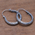 Sterling silver hoop earrings, 'Loop Tradition' - Patterned Sterling Silver Hoop Earrings from Bali (image 2) thumbail