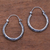 Sterling silver hoop earrings, 'Loop Tradition' - Patterned Sterling Silver Hoop Earrings from Bali (image 2b) thumbail