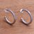 Gold-accented sterling silver half-hoop earrings, 'Looping Rope' - Gold-Accented Sterling Silver Half-Hoop Earrings from Bali (image 2) thumbail