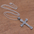 Collar con colgante de plata esterlina - Collar con colgante de cruz de plata esterlina de Bali