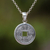 Sterling silver pendant necklace, 'Bali Aksara' - Traditional Coin Sterling Silver Pendant Necklace from Bali