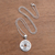 Sterling silver pendant necklace, 'Bali Aksara' - Traditional Coin Sterling Silver Pendant Necklace from Bali (image 2b) thumbail