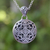 Sterling silver pendant necklace, 'Elegant Medallion' - Sterling Silver Medallion Pendant Necklace from Bali (image 2) thumbail