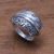 Sterling silver band ring, 'Feather Delight' - Sterling Silver Feather Band Ring from Bali (image 2) thumbail