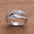 Sterling silver band ring, 'Elegant Link' - Patterned Sterling Silver Band Ring from Bali (image 2c) thumbail