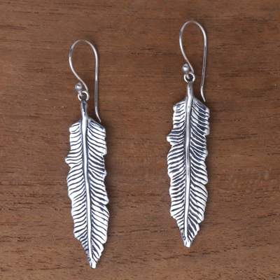 Sterling silver dangle earrings, Fallen Feathers
