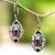 Garnet dangle earrings, 'Glimpse of Beauty' - Faceted Garnet Dangle Earrings from Bali (image 2) thumbail