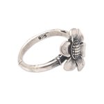 Sterling silver cocktail ring, 'Singular Lotus' - Lotus Flower Sterling Silver Cocktail Ring from Bali