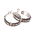 Gold accented sterling silver half-hoop earrings, 'Bun Loops' - Bun Pattern Gold Accented Sterling Silver Half-Hoop Earrings (image 2e) thumbail
