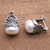 Cultured pearl drop earrings, 'Sukawati Crowns' - Cultured Pearl Drop Earrings Crafted in Bali (image 2b) thumbail