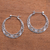 Sterling silver hoop earrings, 'Balinese River' - 925 Sterling Silver Hoop Earrings with Wire and Dot Motifs (image 2) thumbail
