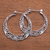 Sterling silver hoop earrings, 'Balinese River' - 925 Sterling Silver Hoop Earrings with Wire and Dot Motifs (image 2b) thumbail