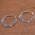 Sterling silver hoop earrings, 'Balinese River' - 925 Sterling Silver Hoop Earrings with Wire and Dot Motifs (image 2c) thumbail