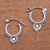 Sterling silver hoop earrings, 'Delightful Bubbles' - Bubble Pattern Sterling Silver Hoop Earrings from Bali (image 2) thumbail