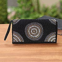 Beaded clutch, Circle of Beauty in Black