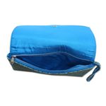 Beaded wristlet, 'Circle of Beauty in Blue' - Circle Pattern Beaded Wristlet in Blue from Bali